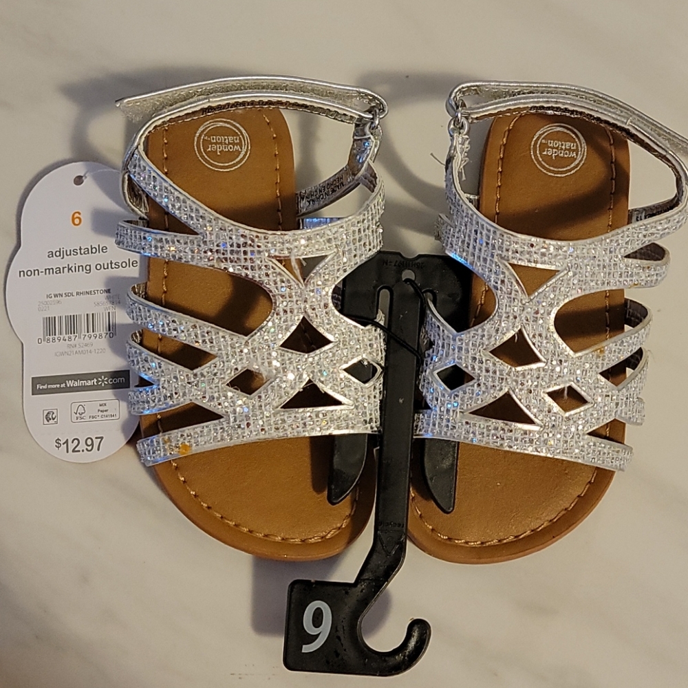 NWT wonder nation toddler girls size 6 sandals